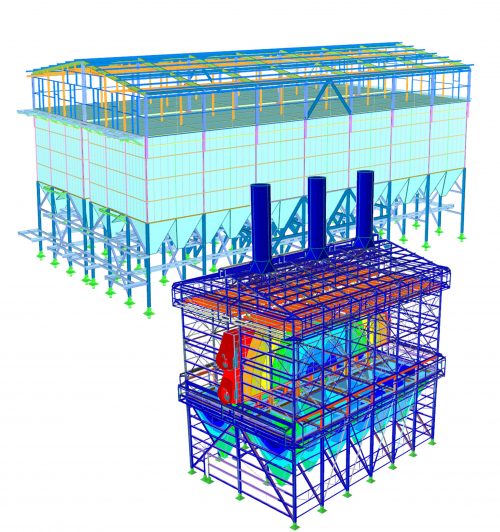 Mehrere Filtergebäude